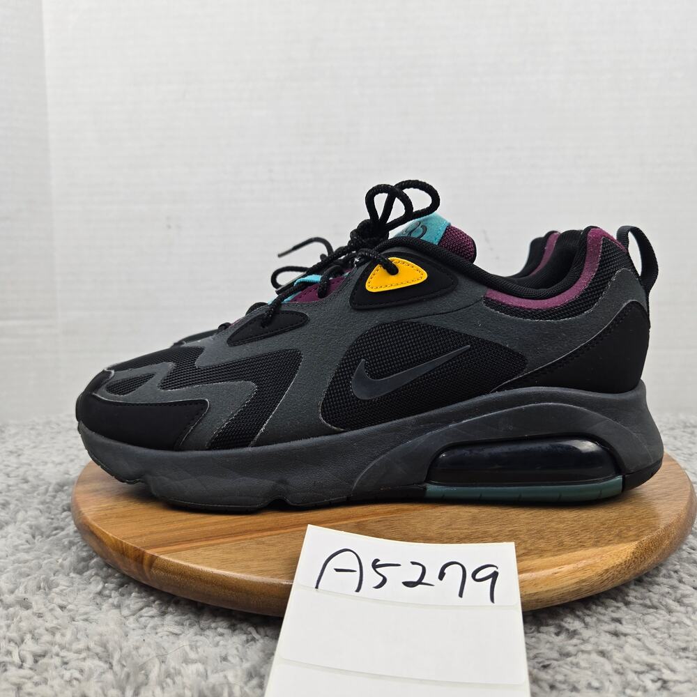 Nike Mens 10.5 Air Max 200 Black Bordeaux Athletic Daily Sneaker AQ2568-001